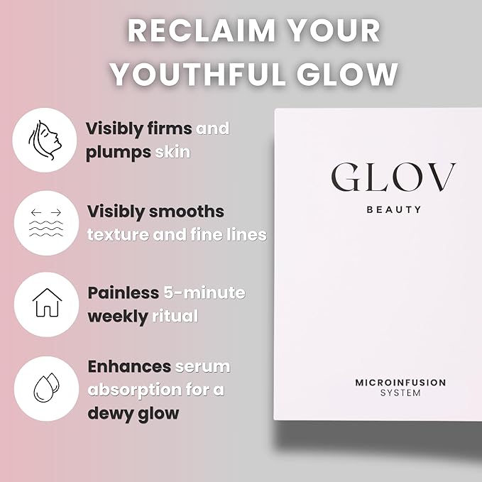 Glov Beauty Micro Infusion System - At Home Microinfusion with Anti Aging Serum - 1x Infusion Application 3x Serums