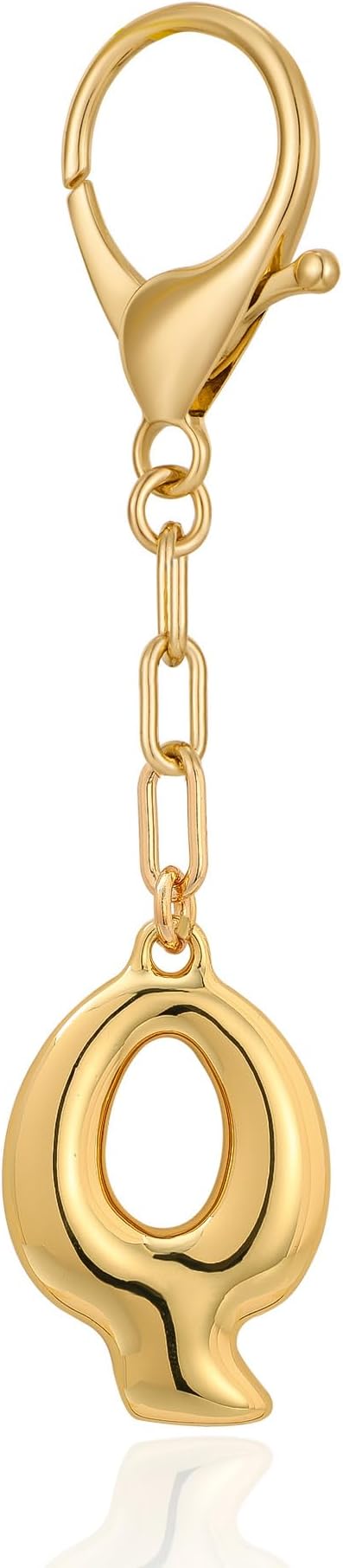 WOWORAMA Initial Letter Keychain for Women Chunky Gold Bubble Letter Bag Charm Purse Charm Personalized Keyrings Accessories