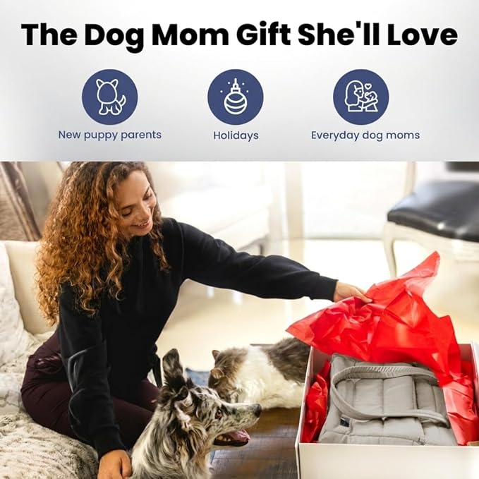 Rubyloo Puffer Dog Travel Bag for Dog Moms, Diaper Bag with Travel Bowls