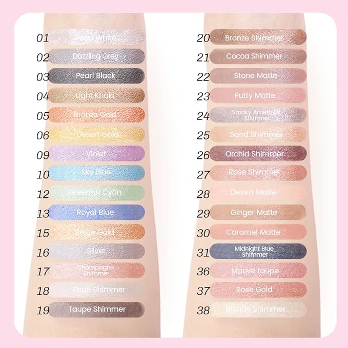 Kaely 2in1 Cream Eye Shadow Brightener Sticks for Eyes, Pencil Eyeshadow Applicator Stick Waterproof Pigmented, Eye Shadow Palette Highlighter Makeup, sombras para ojos, 03 Pearl Black Shimmer