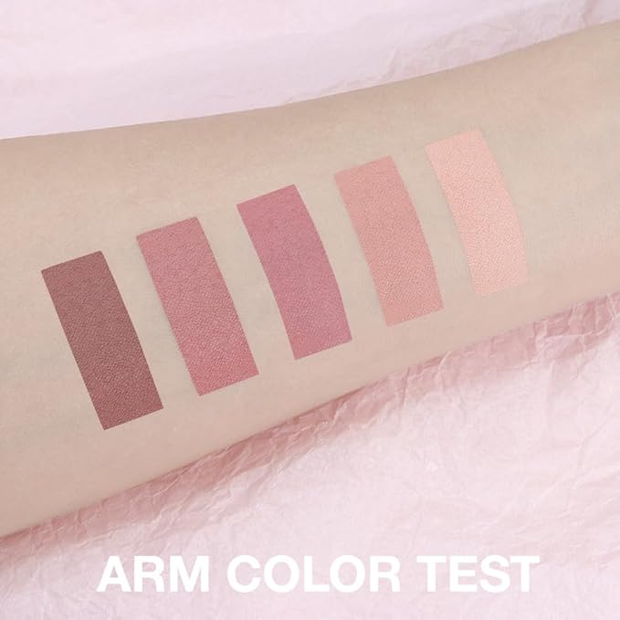 Mini Matte Rose Nude Eyeshadow Palette – Dusty Rose, Mauve Pink & Cocoa Brown Neutral Eye Shadow, High-Pigment Blendable Long-Lasting Soft Glam Pink Brown Makeup for Daily Natural Looks & Mature Eyes