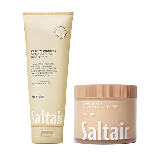 Saltair Smooth & Nourish Duo – KP Body Scrub + Santal Bloom Multi-Lipid Body Butter | Exfoliate & Deeply Moisturize for Soft, Radiant Skin
