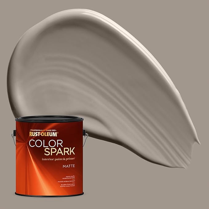 Rust-Oleum Color Spark Interior Paint and Primer in One, Matte, Hammerhead, 1 Gallon