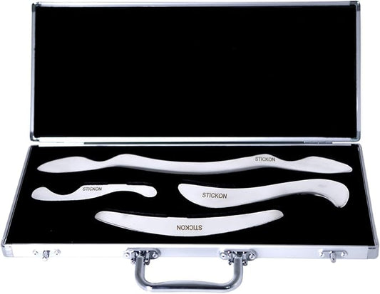 STICKON Stainless Steel Gua Sha Scraping Massage Tool Set IASTM Tools Great Soft Tissue Mobilization Tool (N Shape)