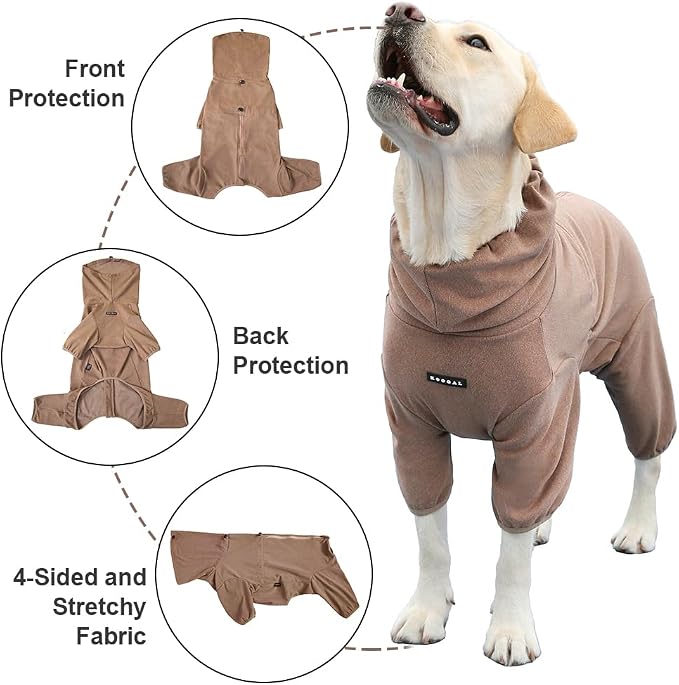Dog Pajamas for Large Dogs,Extra Large Stretch, Suitable for Adult, Medium-Sized Dogs, Large Pet Jumpsuit Four-Legged Dog Clothes, Pet Clothing. (Coffee Color, 5XL)