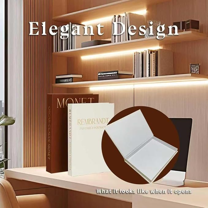 Faux Decorative Books with Hidden Storage – Classic Linen Aesthetic Boxes for Home Decor, Shelf Styling, Coffee Table Display, and Gift Scene Use