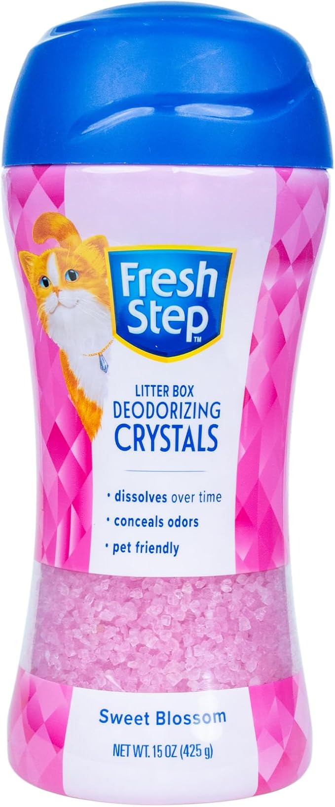 Fresh Step Cat Litter Crystals Deodorizer, Non Toxic Odor Neutralizing Crystals for Litter Boxes that Help Control Smells and Keep Home Areas Fresh, Sweet Blossom Scent, 15 Ounce | Non-toxic odor neutralizing formula, controls litter box smells, keeps ...