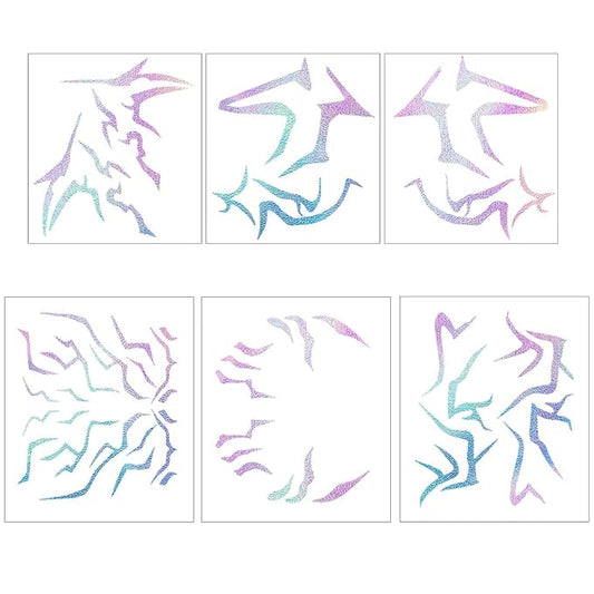 Temporary Tattoo Stickers – 8 PCS Colorful Movie Anime Kpop Theme Purple Tattoos Realistic Waterproof Body Art for Cosplay, Halloween, and Party Makeup(For Full Body)