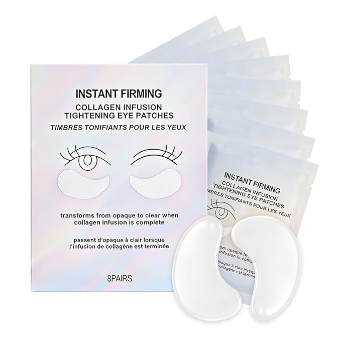 Instant Firm Under Eye Patches - Collagen Firming & Lifting Eye Masks | Reduce Puffiness, Dark Circles, Fine Lines & Wrinkles | with Hyaluronic Acid for Hydration & Firming, 8 Pair Pack1