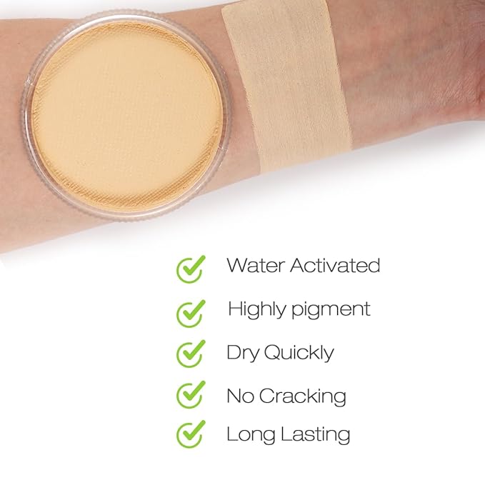 Bowitzki 30g Professional Face Paint Body Paint Water Based Face painting Makeup Safe for Kids and Adults Split Cake Single Color (Tone)