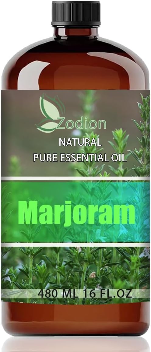 Marjoram Essential Oil, Marjoram Oil for Diffuser, 16 Fl Oz(480ml) | Candle Making, Soap Making, aroma, Strong Scent, Pure, Natural, Home Fragrance, Massage, Large Bottle