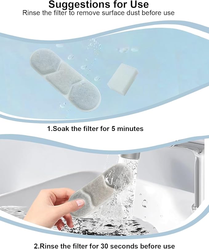 12-Pack Dog Water Fountain Filter fit Zuqqony DYSJ01 12L Pet Water Fountain | 12 packs for 6-12 months' supply ;Compatible with MAILOFY WF120 / WF160;Works with FIYOVA FW120 12L pet Fountain