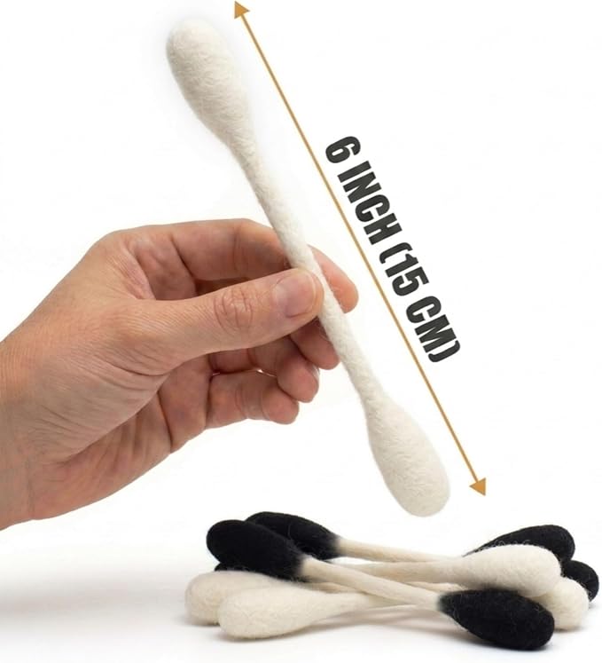 Glaciart One Swabs Cat Toys with Catnip - 6 Pk | Durable for Chew, Cute Cat Toys Interactive Kitty for Boredom, Exercise, & Play | Filled w/Organic Catnip for Anxiety & as Digestive Aid | Gift Idea