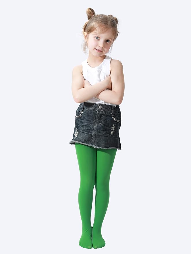 EVERSWE Girls Semi Opaque Footed Tights, Microfiber Tights