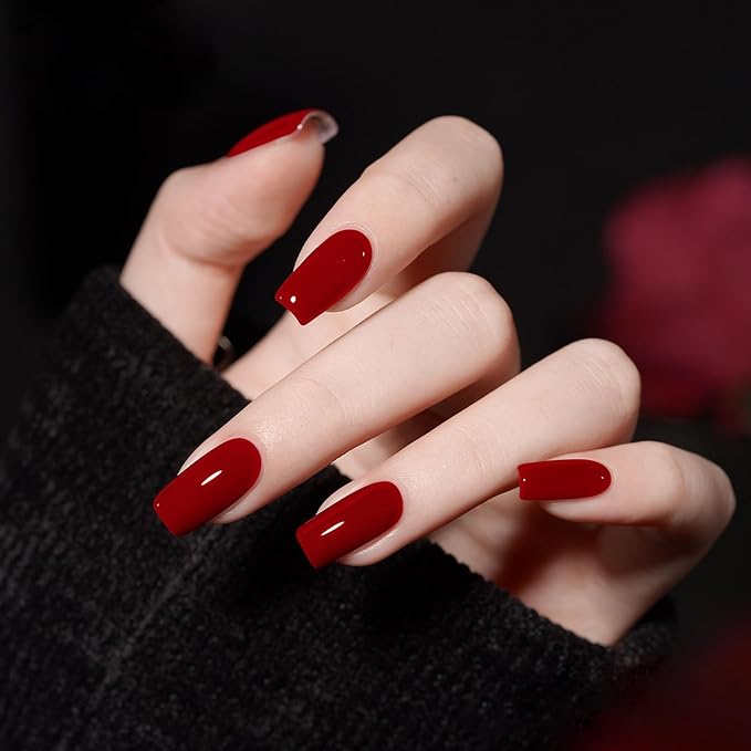 COSMOO 13ml Red Quick Dry Nail Polish, Red Long-Lasting Nail Lacquer for Nail Art Varnish, 0.43 fl oz
