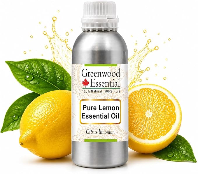Greenwood Essential Pure Lemon Essential Oil (Citrus limonum) Steam Distilled 1250ml (42.2 oz)