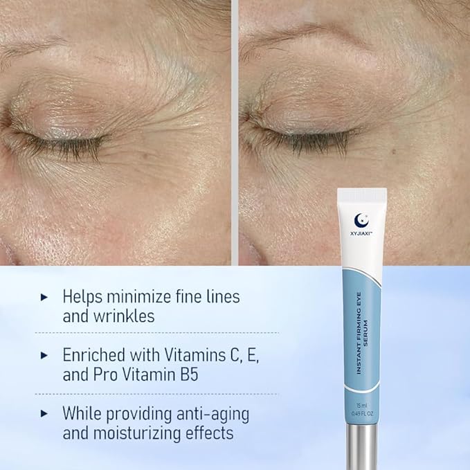 Instant Firming Eye Serum, Anti-Aging Formula for Under Bags and Wrinkles, Under Eye Cream, Wrinkle Filler, Visibly Improves for Bags Dark Circles Treatment for Puffines, 15ml (Without Fragrance)