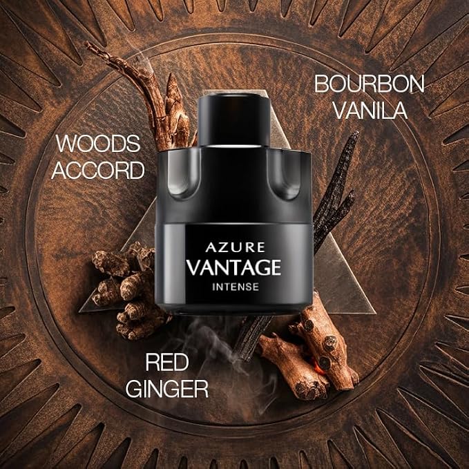 A CENTER Men's Cologne Gift Set 4 Pack Azure Vantage Series - 3.4 Fl Oz Each | Vanilla Cedarwood LavenderLeather & Amber Floral Fragrance | Luxury Eau de Toilette