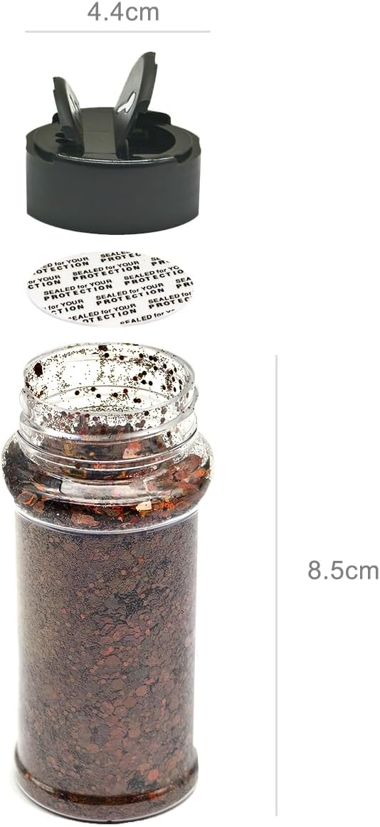 Coffee - Brown Holographic Craft Glitter - 2oz Glitter Shaker Bright Colorful Mix Chunky Body Glitter Bulk - 24 Colors in Shaker, Cosmetic Grade Glitter - EBLB406