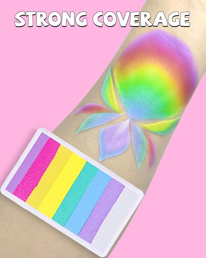 Anka Bella Professional Water Activated Rainbow Cake Face Paint（Summer Field）50gm,Hypoallergenic, Non-Toxic,Face Body Painting Makeup