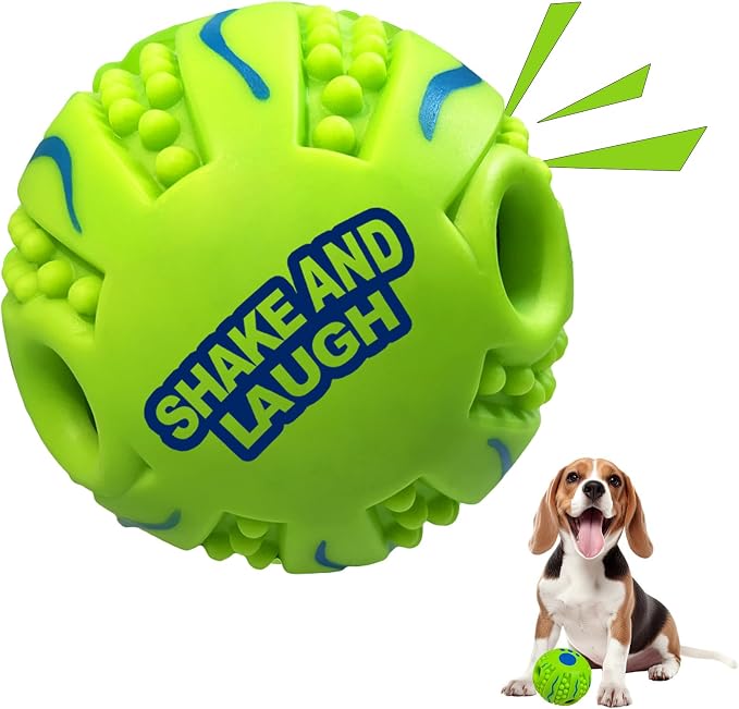 Spiky Interactive Dog Toys Ball, Wave, M, 3.46 in (8.8 cm) | Shaking with Gibbering Sound, For Training, Teeth Cleaning, Herding