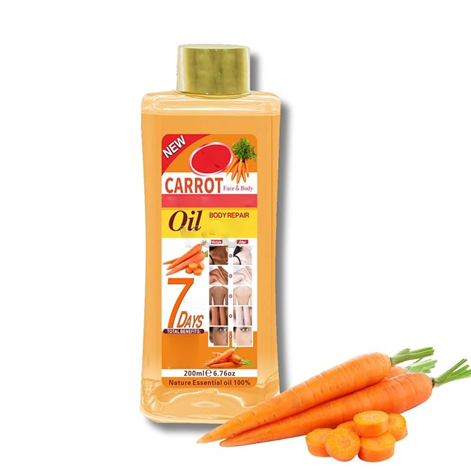 200ml Carrot Oil for Skin Brightening - Organic Carrot Oil for Face - Soft 7 Body Oil, Moisturizing