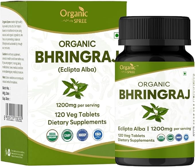 Bhringraj 120 Tablets | Eclipta Alba (Bhringraj) | USDA Organic Certified | Ayurvedic Hair Care* | Organic and Natural 120tab