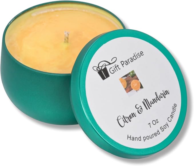 Citron Menderin Scented Candle | Soy Wax Candle | 7oz Candle | Hand Poured Candle | Thanksgiving | Christmas Gift