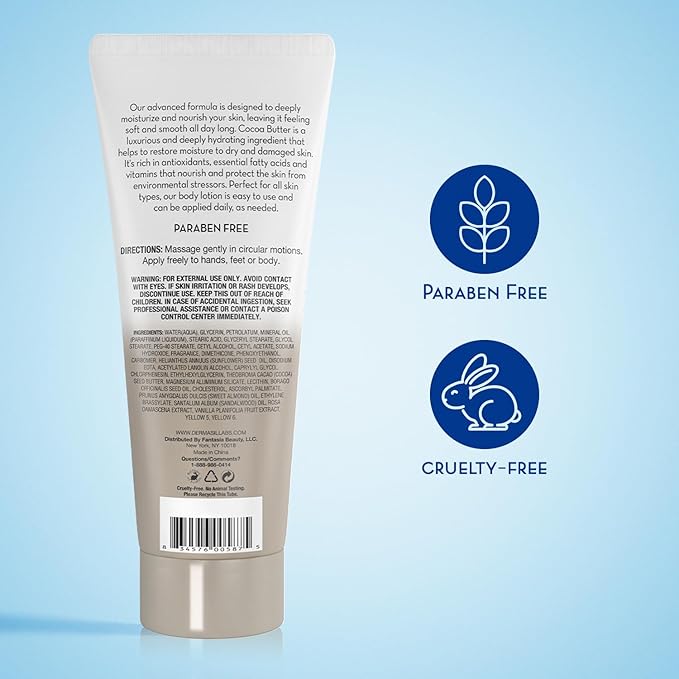 Dermasil Body Lotion, Cocoa Butter, 3-Pack – Non-Greasy, Fast-Absorbing, Sweet Scent, 8 Oz Ea