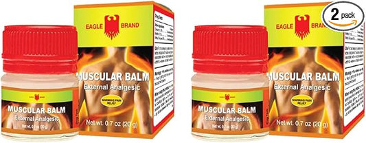 1 Pack - Twin Muscular Balm Essentail Oil - Hai Hu Dau Cu La Xoa Bop Balm Muscular Hieu Con O - 20g per Jar with 2 Jars per Order