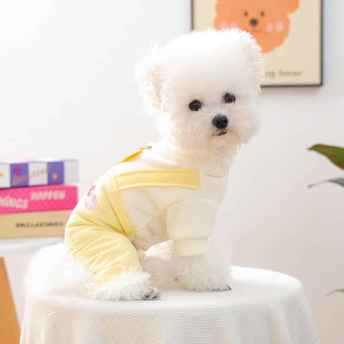 Dog Stylish Overalls Comfortable Puppy One Piece Outfits Summer Bib Overalls for Small Dogs Cute Pet Onesie Jumpsuit Chihuahua Yorkies Birthday Holiday Clothes Cat Costume