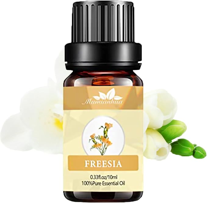 Pure Freesia Essential Oil for Diffuser & Aromatherapy 0.33Fl Oz | Fresh floral scent, uplifting & calming. For diffuser, DIY crafts, bath. candles, soap, perfume. No additives
