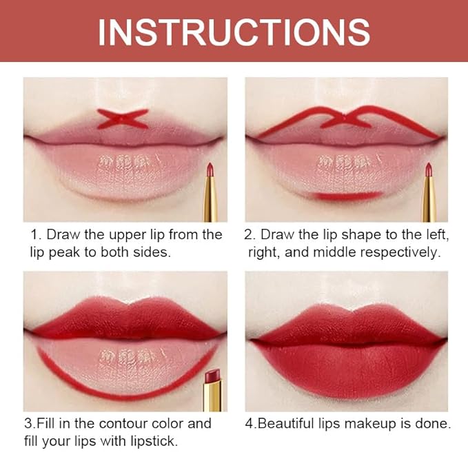 evpct 3Pcs Chestnut Nude Brown Matte Lip Liner and Lipstick Combo Set Kit for Women Antique Rose Magic Lipstick 24 Hours Original Lip Liner Makeup Stain Long Lasting Waterproof Smudge Proof labial