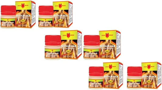 3 Packs - Twin Muscular Balm Eagle Essentail Oil - 6 Hu Dau Xoa Bop Balm Muscular Hieu Con O - 20g per Jar with 6 Jars per Order