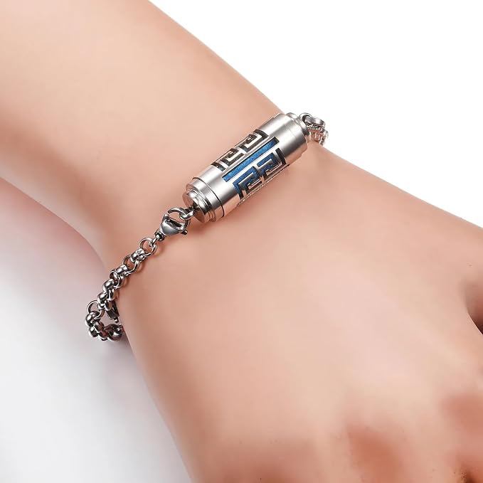 Essential Oil Bracelet,Essential Oil Diffuser Bracelet Stainless Steel Aromatherapy Locket Adjustable Diffuser Bracelet Unisex (Cover-J)