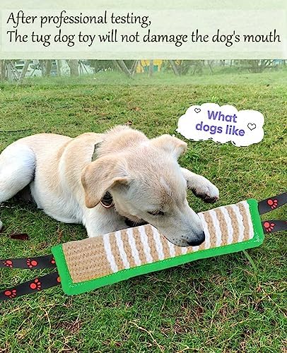 Clysoru Dog Tug Toy Tough Jute Bite Pillow Lasting Training Equipment Puppy to Large Dogs Interactive for Large and Small