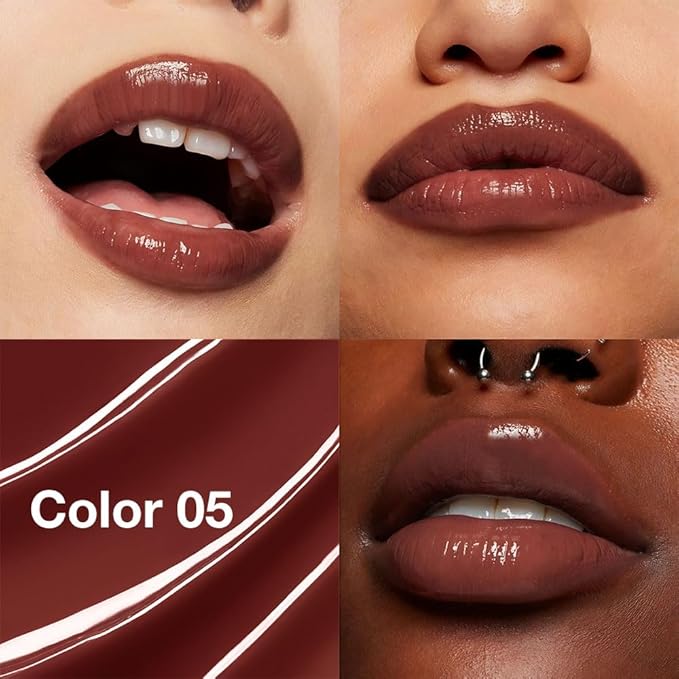 Tinted Lip Balm Moisturizing Lipstick, Deep Cherry Brown Hydrating Lipstick for Women, 24 Hour Long Lasting Moisturization Lip Gloss Stain Makeup, Lightweight Non Greasy Moisturizer Lips, 05