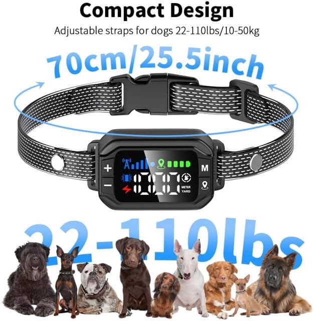 GPS Dog Collar, Real-Time Pet Tracking Device with Smart App, Waterproof Anti-Lost Locator, Adjustable with Activity Monitor