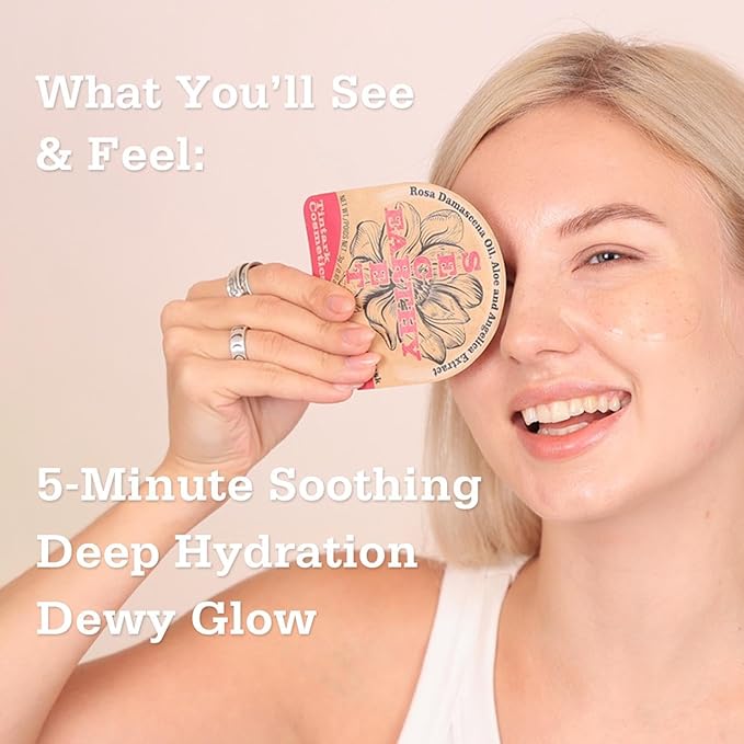 Rose Hydrogel Under Eye Patches for Dark Circles and Puffiness 28 Pairs 5 Minute Soothing Hydrating Eye Mask with Rose Extract Cooling Under Eye Pads Ophthalmologist Tested