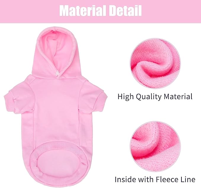 BINGPET Security Dog Hoodie, Pet Sweater Clothes with Leash Hole, Pink | Warm Dog Sweatshirt for Small Medium Large Dogs, All-Season Cold Weather Comfort & Fit, Soft Winter Hooded Pullover Outfit