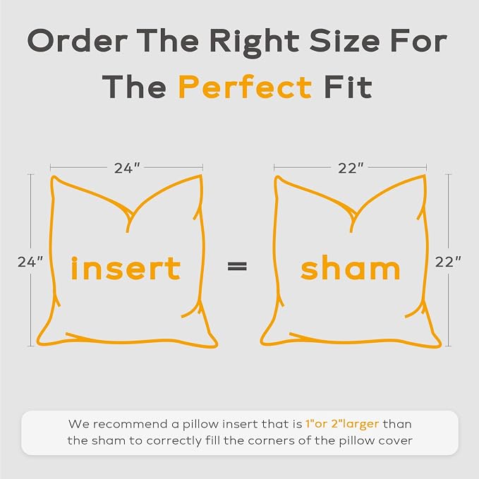 SAVORI Set of 2 Down and Feather Throw Pillow Inserts 24x24 Soft Fluffy Pillow Inserts with 100% Down-Proof Cotton Cover, Decorative Square Cushion Inner for Sofa Couch Bed-White