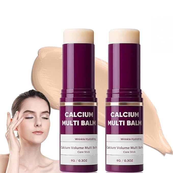 Calcium Multi Balm Stick, Calcium Volume Multi Balm, Korean Collagen Hydrating & Moisturizing Stick, Anti-Aging, Firming Skin, Reduce Fine Lines, Suitable for Face, Eyes, Neck (2)