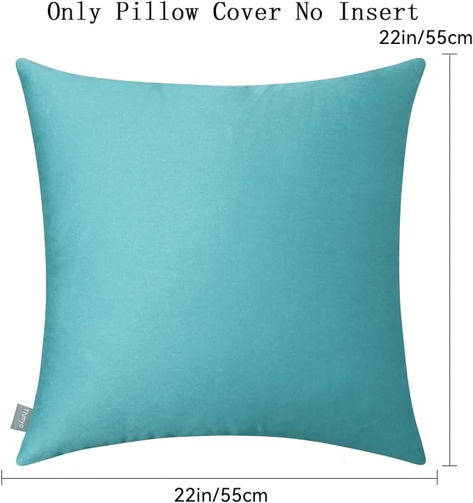 4-Pack 100% Cotton Comfortable Solid Decorative Throw Pillow Case,Thmyo Square Cushion Cover Pillowcase Sublimation Blank Pillow Covers DIY Throw Pillowcase for Sofa Bedroom(22x22 inch/ 55x55cm,Green)