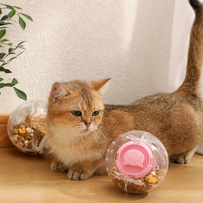 VANZACK 3pcs Interactive Pet Treat Dispenser Balls for Cats and Dogs, Abs Material Chew for Playing and Reward, Stress Relief and Bonding for Indoor Use