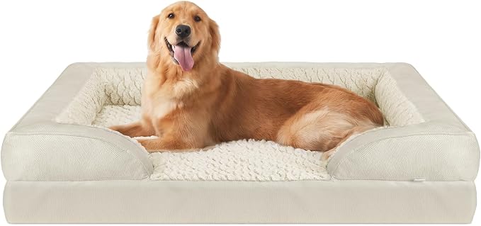 Orthopedic Dog Beds Large Sized, XL Washable Dog Sofa with Egg-Crate Foam, Waterproof Lining and Non-Skid Bottom