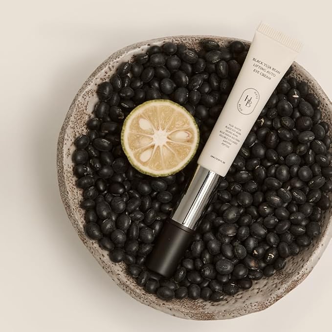 HEVEBLUE Black Yuja Bean Lifting Auto Eye Cream - Sensitive Skin, Vegan, Hypoallergenic, Korean Skincare, Wrinkle Care Device, Vibration Face Massage, Anti Aging, Collagen, Vibrating