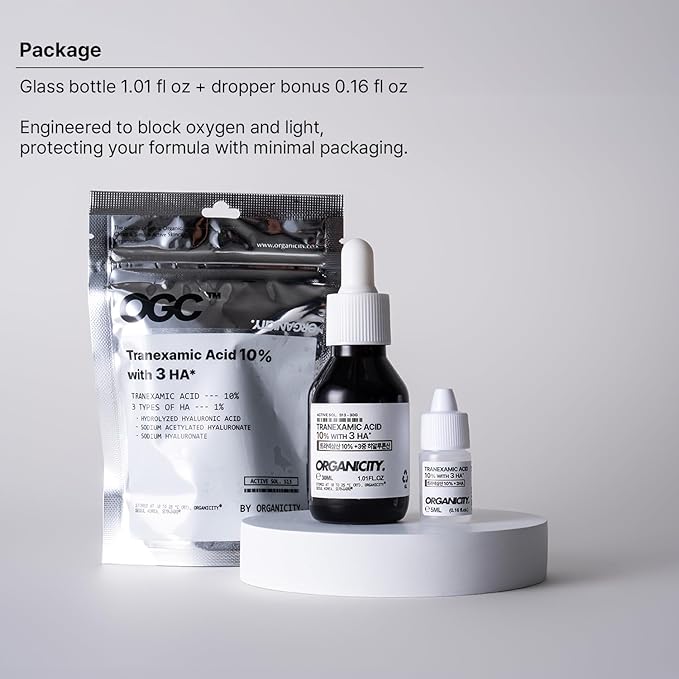 Tranexamic Acid 10% + 3 Types of Hyaluronic Acid 1% Facial Serum 1.01 Fl Oz + 0.16 Fl Oz | Korean Skin Care | Dark Spots and Hyperpigmentation | Even Skin Tone