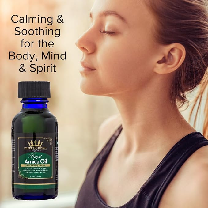 Royal Arnica Oil – Organic Herbal Blend for Muscle Recovery, Bruise Support, Joint Flexibility, Skin Vitality – Longer Lasting Than Arnica Cream or Gel – Infused with Essential Oils (1oz)