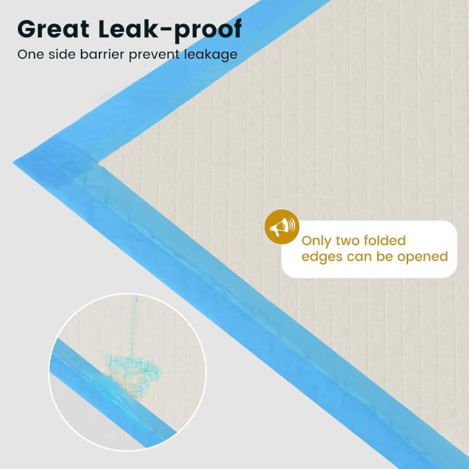 Gardner Pet Ultra Absorbent Thicker Dog Pee Pads Extra Large XL 28"x34" Leak-Proof Odor-Control Blue Puppy Training Pads Full Edge-Wrapping Pad for Dogs Dogs, Puppies, Doggie, Cats, Rabbits (30&1)