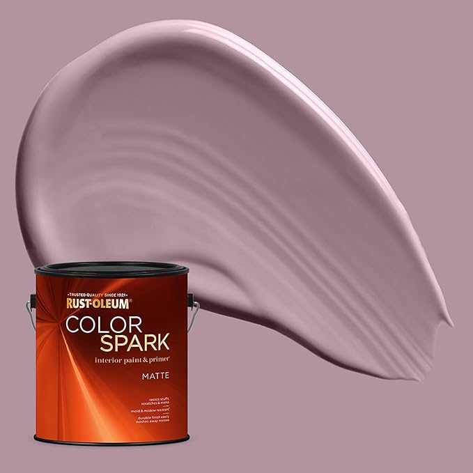 Rust-Oleum Color Spark Interior Paint and Primer in One, Matte, Dusty Orchid, 1 Gallon